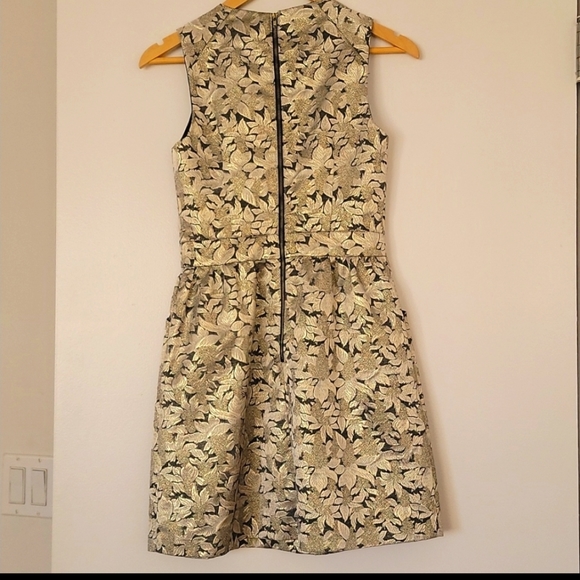 Under Skies Gold/Silver Jacquard Fit & Flare Dress - Picture 4 of 6